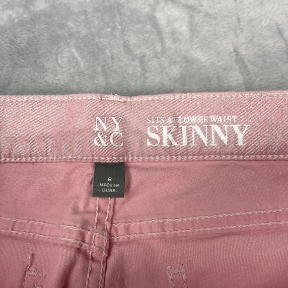 NY&C Jeans Womens 6 Metallic Pink Low Waist Low Rise Skinny Leg 5-Pocket Design - Picture 5 of 10